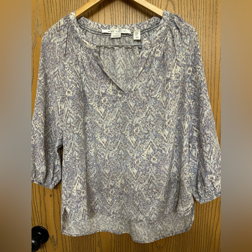 Max Studio: 100% silk blouse